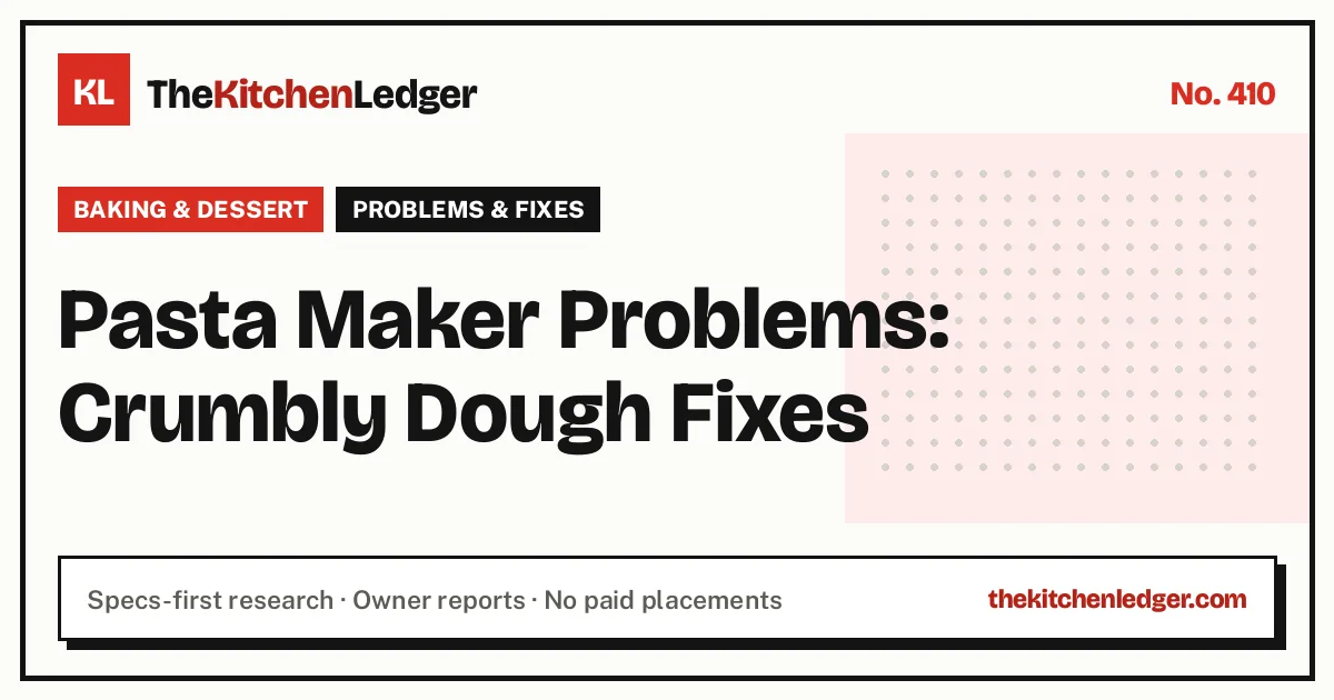 Pasta Maker Problems: Crumbly Dough Fixes